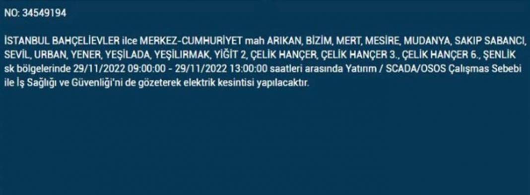 İstanbullular dikkat! BEDAŞ'tan yarın için elektrik kesintisi uyarısı! İşte 29 Kasım 2022 Salı günü elektrik kesintisi yaşanacak ilçe ve mahalleler... 21