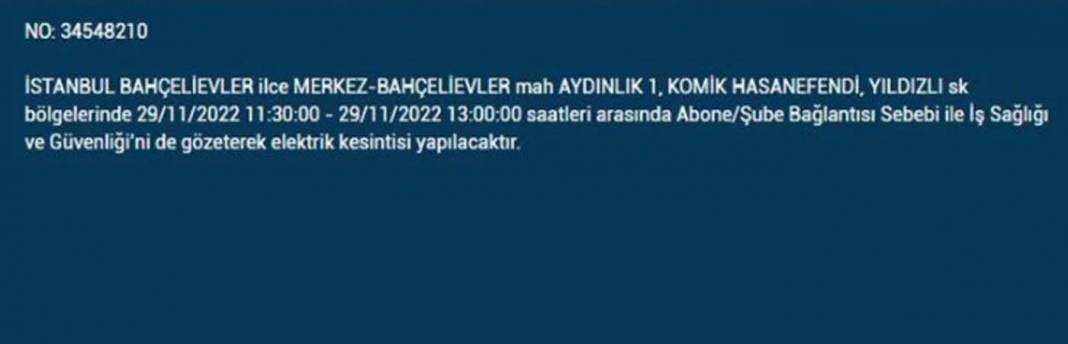 İstanbullular dikkat! BEDAŞ'tan yarın için elektrik kesintisi uyarısı! İşte 29 Kasım 2022 Salı günü elektrik kesintisi yaşanacak ilçe ve mahalleler... 19