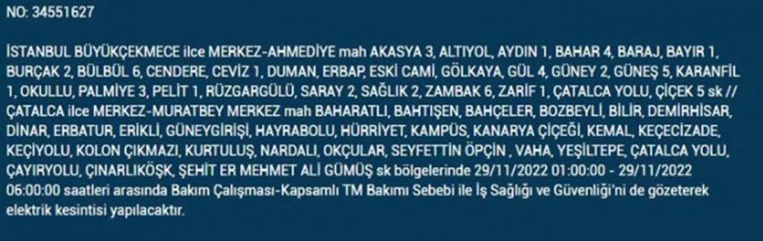 İstanbullular dikkat! BEDAŞ'tan yarın için elektrik kesintisi uyarısı! İşte 29 Kasım 2022 Salı günü elektrik kesintisi yaşanacak ilçe ve mahalleler... 17