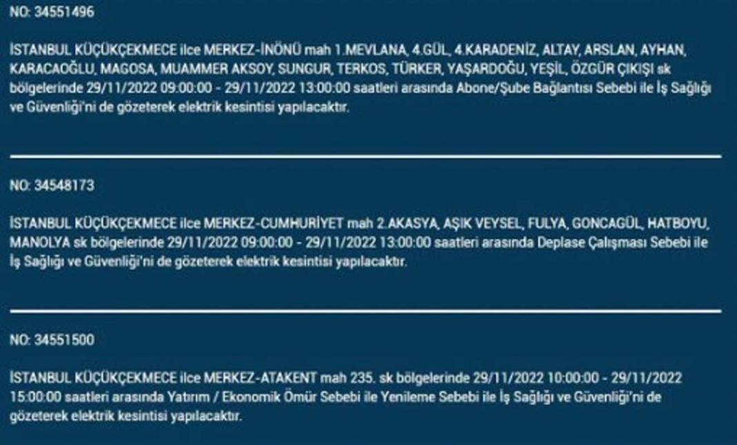 İstanbullular dikkat! BEDAŞ'tan yarın için elektrik kesintisi uyarısı! İşte 29 Kasım 2022 Salı günü elektrik kesintisi yaşanacak ilçe ve mahalleler... 9