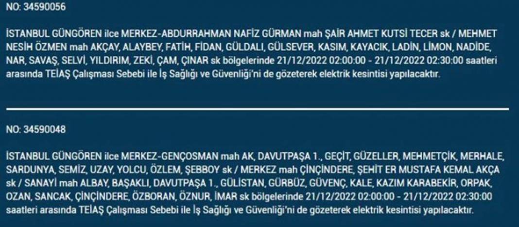 İstanbul'da elektrik kesintisi! O ilçe ve mahallelerde oturanlar yarın için tedbirli olun! 24