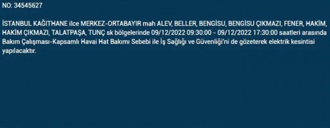 İstanbullular dikkat! BEDAŞ'tan planlı elektrik kesintisi uyarısı! İşte elektrikleri kesilecek ilçe ve mahalleler... 23