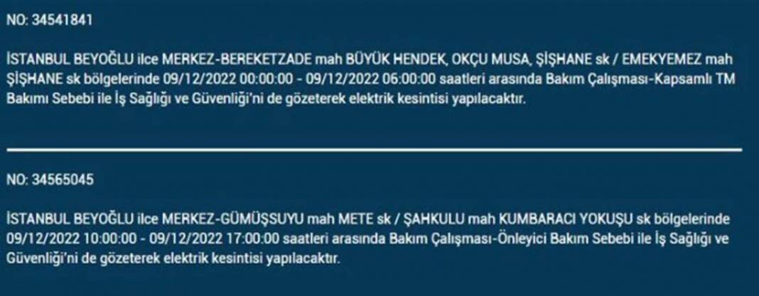 İstanbullular dikkat! BEDAŞ'tan planlı elektrik kesintisi uyarısı! İşte elektrikleri kesilecek ilçe ve mahalleler... 22