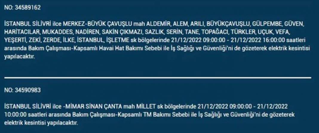 İstanbul'da elektrik kesintisi! O ilçe ve mahallelerde oturanlar yarın için tedbirli olun! 26