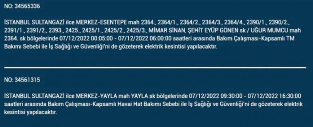 BEDAŞ'tan İstanbullulara planlı elektrik kesintisi uyarısı! İşte kesintiden etkilenecek ilçe ve mahalleler... 11