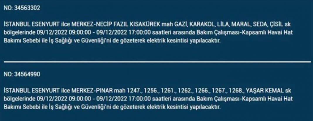 İstanbullular dikkat! BEDAŞ'tan planlı elektrik kesintisi uyarısı! İşte elektrikleri kesilecek ilçe ve mahalleler... 21