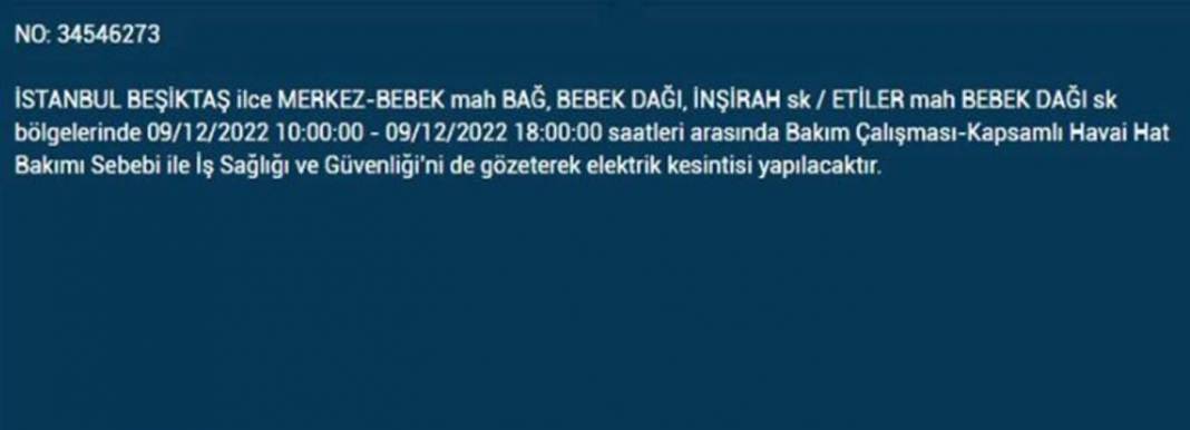 İstanbullular dikkat! BEDAŞ'tan planlı elektrik kesintisi uyarısı! İşte elektrikleri kesilecek ilçe ve mahalleler... 27