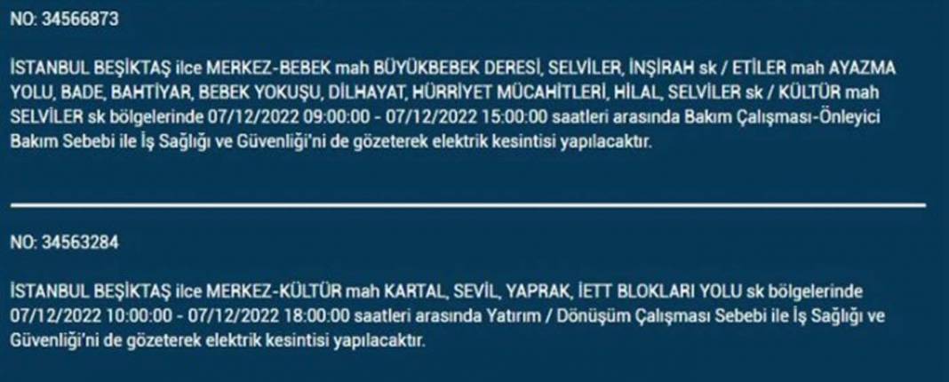 BEDAŞ'tan İstanbullulara planlı elektrik kesintisi uyarısı! İşte kesintiden etkilenecek ilçe ve mahalleler... 19