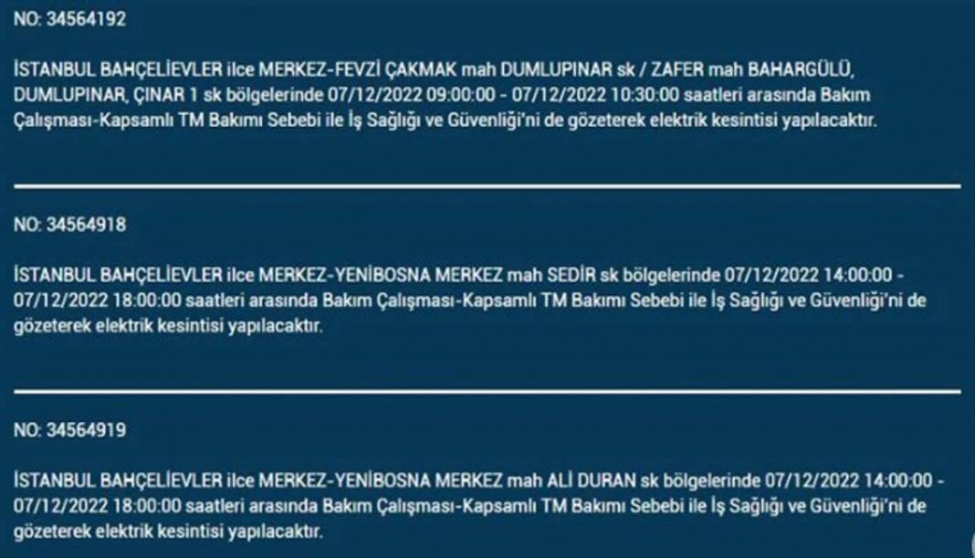 BEDAŞ'tan İstanbullulara planlı elektrik kesintisi uyarısı! İşte kesintiden etkilenecek ilçe ve mahalleler... 17