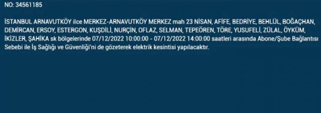 BEDAŞ'tan İstanbullulara planlı elektrik kesintisi uyarısı! İşte kesintiden etkilenecek ilçe ve mahalleler... 12