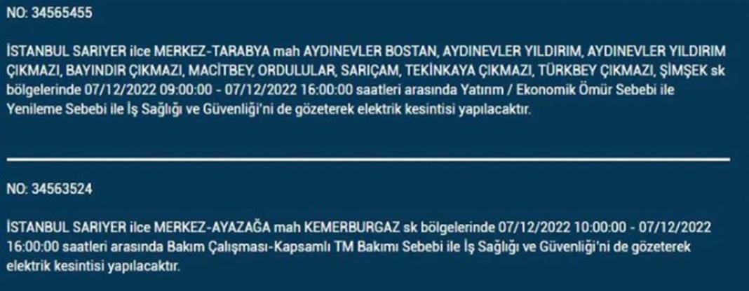 BEDAŞ'tan İstanbullulara planlı elektrik kesintisi uyarısı! İşte kesintiden etkilenecek ilçe ve mahalleler... 10