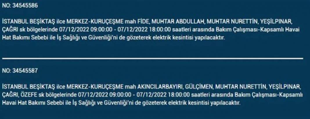 BEDAŞ'tan İstanbullulara planlı elektrik kesintisi uyarısı! İşte kesintiden etkilenecek ilçe ve mahalleler... 15