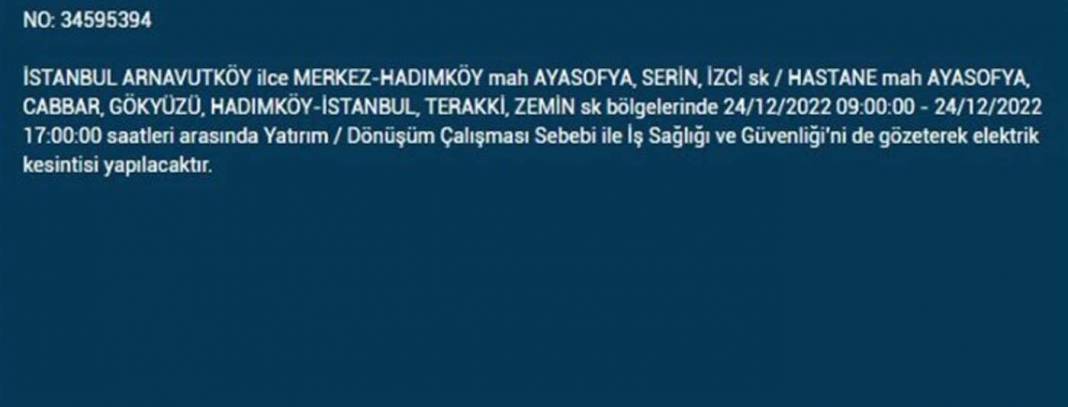 Yarın İstanbulluların elektrikleri kesilecek! İşte planlı elektrik kesintisinden etkilenecek ilçe ve mahalleler... 19