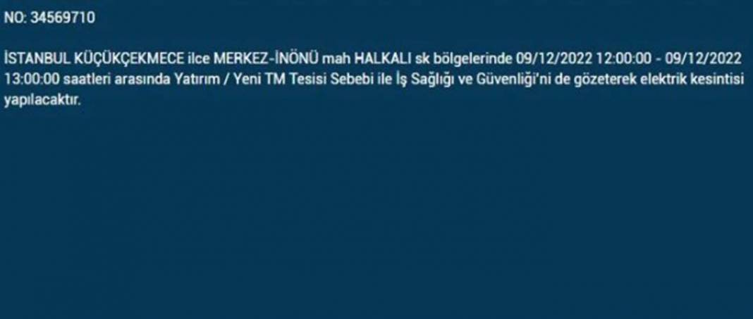 İstanbullular dikkat! BEDAŞ'tan planlı elektrik kesintisi uyarısı! İşte elektrikleri kesilecek ilçe ve mahalleler... 12