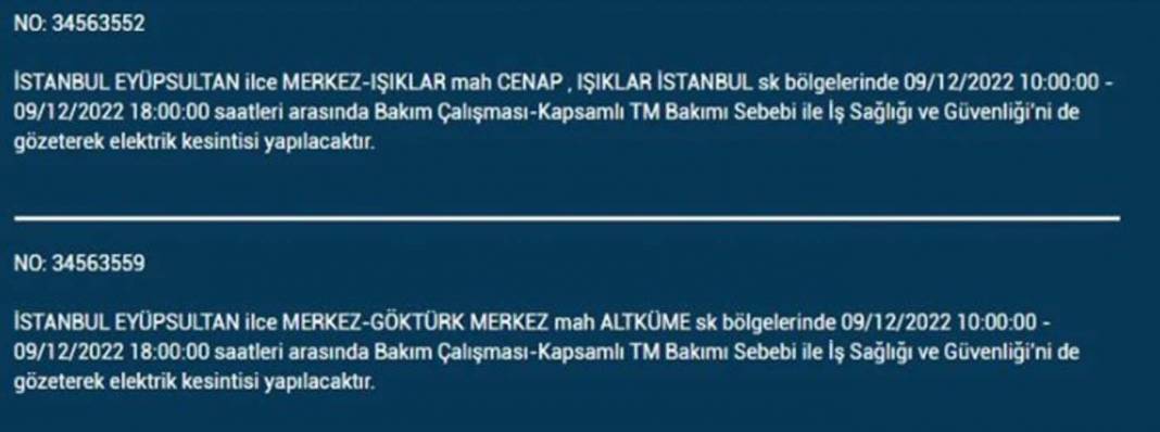 İstanbullular dikkat! BEDAŞ'tan planlı elektrik kesintisi uyarısı! İşte elektrikleri kesilecek ilçe ve mahalleler... 11