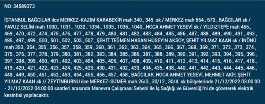 İstanbul'da elektrik kesintisi! O ilçe ve mahallelerde oturanlar yarın için tedbirli olun! 17