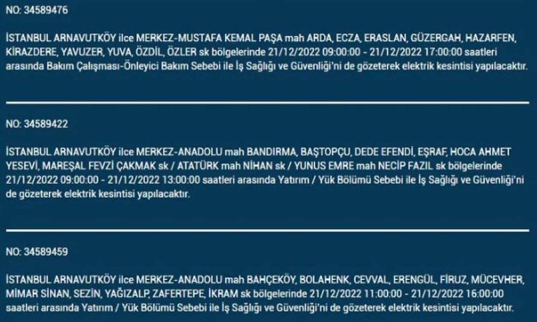 İstanbul'da elektrik kesintisi! O ilçe ve mahallelerde oturanlar yarın için tedbirli olun! 20