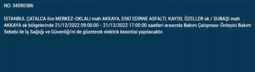 İstanbul'da elektrik kesintisi! O ilçe ve mahallelerde oturanlar yarın için tedbirli olun! 16