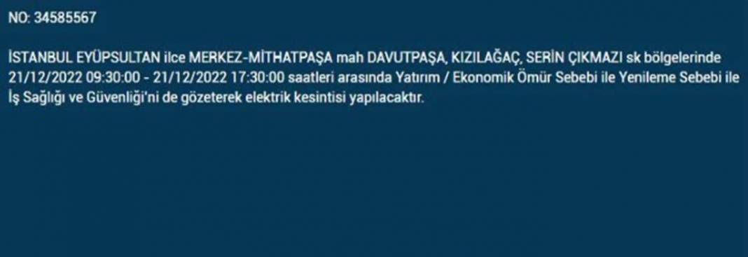 İstanbul'da elektrik kesintisi! O ilçe ve mahallelerde oturanlar yarın için tedbirli olun! 4