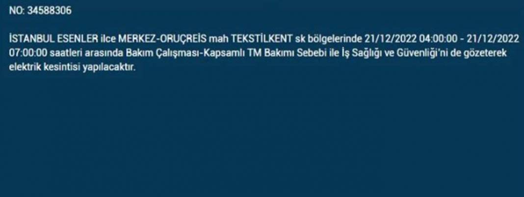 İstanbul'da elektrik kesintisi! O ilçe ve mahallelerde oturanlar yarın için tedbirli olun! 2