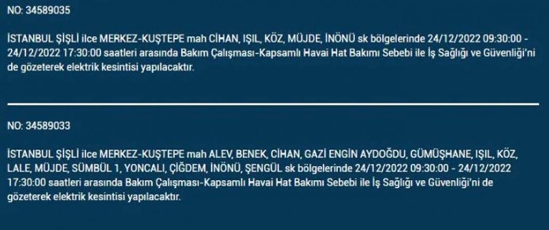 Yarın İstanbulluların elektrikleri kesilecek! İşte planlı elektrik kesintisinden etkilenecek ilçe ve mahalleler... 17