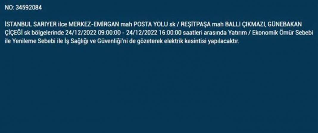 Yarın İstanbulluların elektrikleri kesilecek! İşte planlı elektrik kesintisinden etkilenecek ilçe ve mahalleler... 18