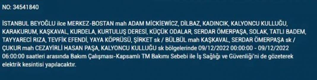 İstanbullular dikkat! BEDAŞ'tan planlı elektrik kesintisi uyarısı! İşte elektrikleri kesilecek ilçe ve mahalleler... 10