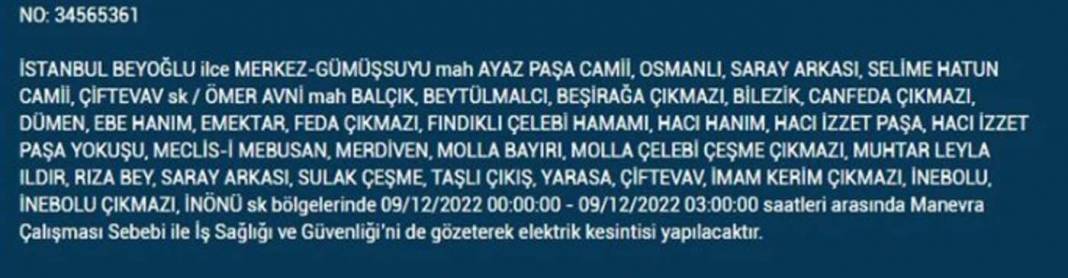 İstanbullular dikkat! BEDAŞ'tan planlı elektrik kesintisi uyarısı! İşte elektrikleri kesilecek ilçe ve mahalleler... 8