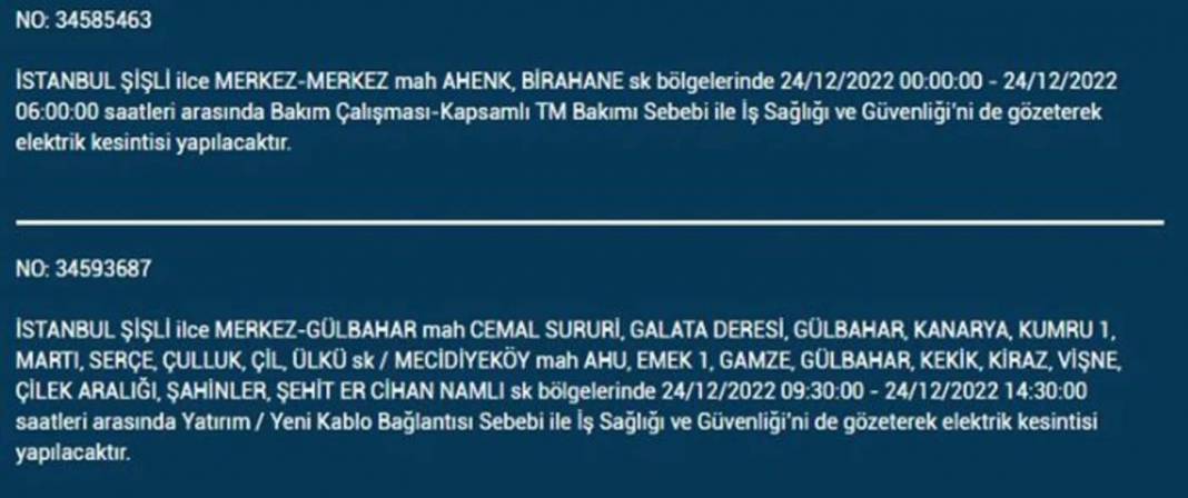 Yarın İstanbulluların elektrikleri kesilecek! İşte planlı elektrik kesintisinden etkilenecek ilçe ve mahalleler... 15