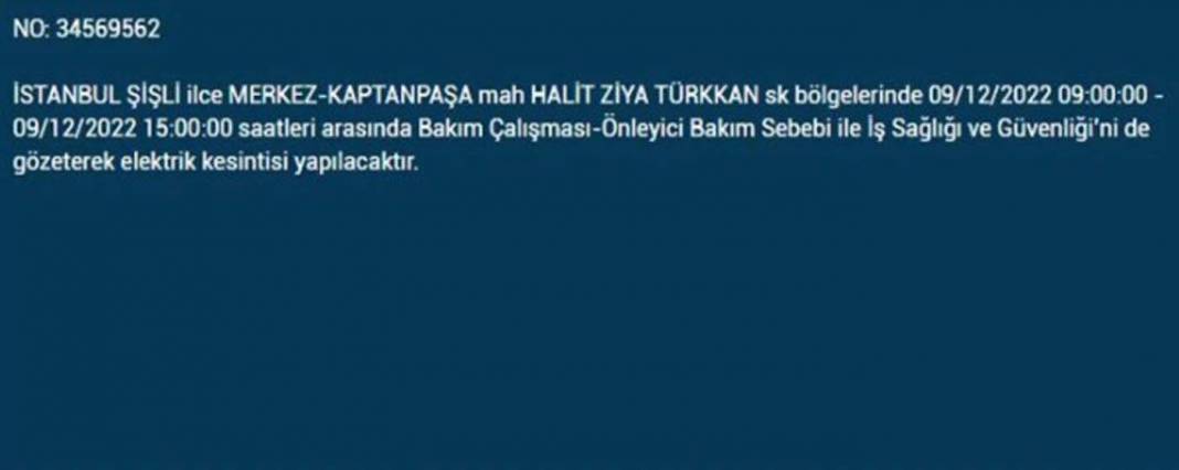 İstanbullular dikkat! BEDAŞ'tan planlı elektrik kesintisi uyarısı! İşte elektrikleri kesilecek ilçe ve mahalleler... 6