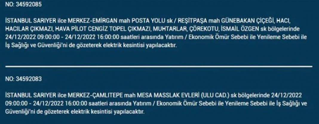 Yarın İstanbulluların elektrikleri kesilecek! İşte planlı elektrik kesintisinden etkilenecek ilçe ve mahalleler... 11