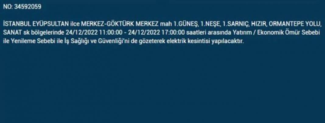 Yarın İstanbulluların elektrikleri kesilecek! İşte planlı elektrik kesintisinden etkilenecek ilçe ve mahalleler... 10