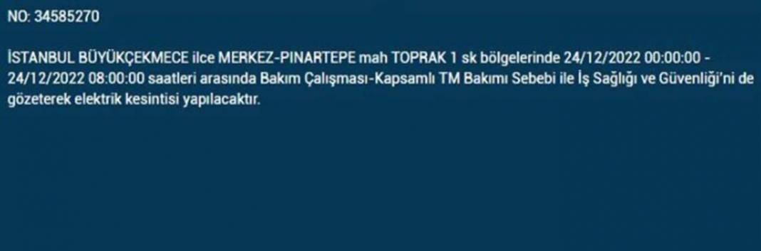 Yarın İstanbulluların elektrikleri kesilecek! İşte planlı elektrik kesintisinden etkilenecek ilçe ve mahalleler... 9