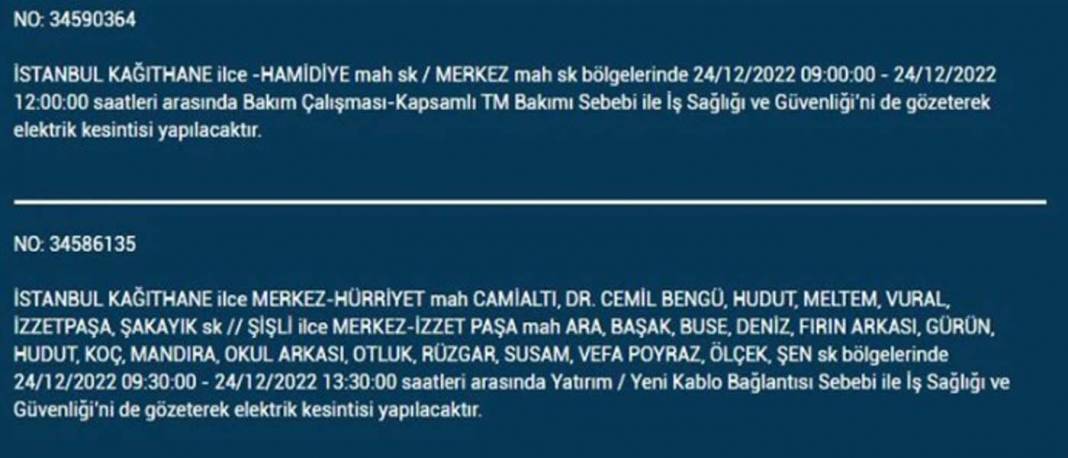 Yarın İstanbulluların elektrikleri kesilecek! İşte planlı elektrik kesintisinden etkilenecek ilçe ve mahalleler... 5