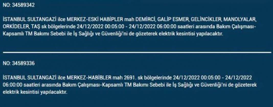 Yarın İstanbulluların elektrikleri kesilecek! İşte planlı elektrik kesintisinden etkilenecek ilçe ve mahalleler... 6