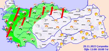 Meteorolojiden kuvvetli yağış ve fırtına uyarısı! Bu gün hava durumu nasıl olacak? 29 Kasım Çarşamba hava durumu 1