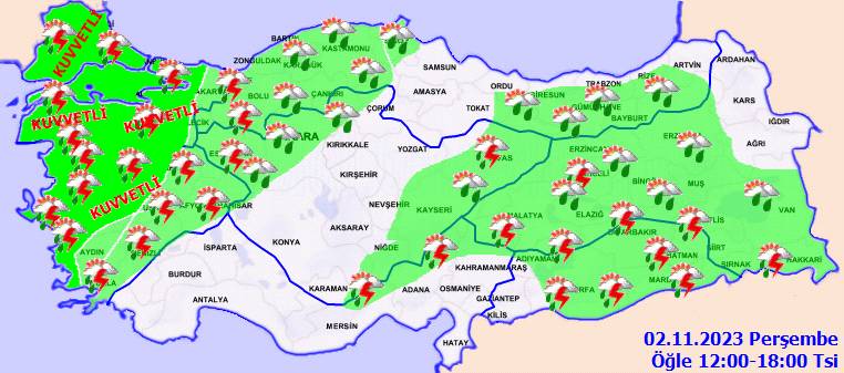 Meteoroloji'den o bölgeler için kuvvetli yağış uyarısı! 2 Kasım Perşembe bu gün hava durumu nasıl olacak? 1