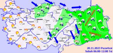 Meteoroloji o bölgeleri uyardı! Bu gün hava nasıl olacak? 20 Kasım Pazartesi hava durumu 1