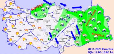 Meteoroloji o bölgeleri uyardı! Bu gün hava nasıl olacak? 20 Kasım Pazartesi hava durumu 2