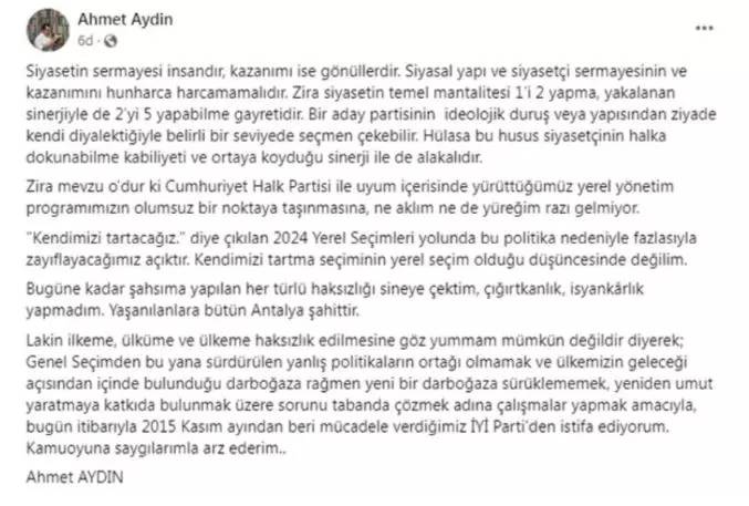 CHP'nin seçim işbirliğini kabul etmeyen İYİ Partide peş peşe istifalar geldi 2