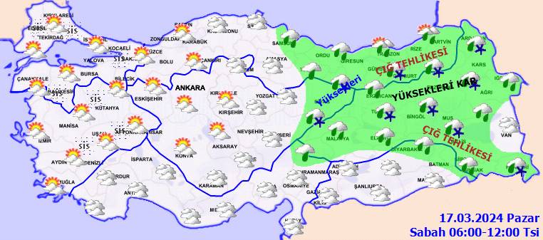 Bugün hava durumu nasıl olacak, yağmur kar yağacak mı sıcaklıklar ne kadar? 17 Mart 2024 Pazar hava durumu 1