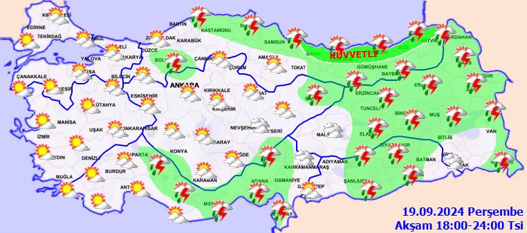 Meteorolojiden Son dakika duyurusu ile kuvvetli yağış uyarısı!  20 Eylül 2024 Cuma hava durumu ve sıcaklıkları 6