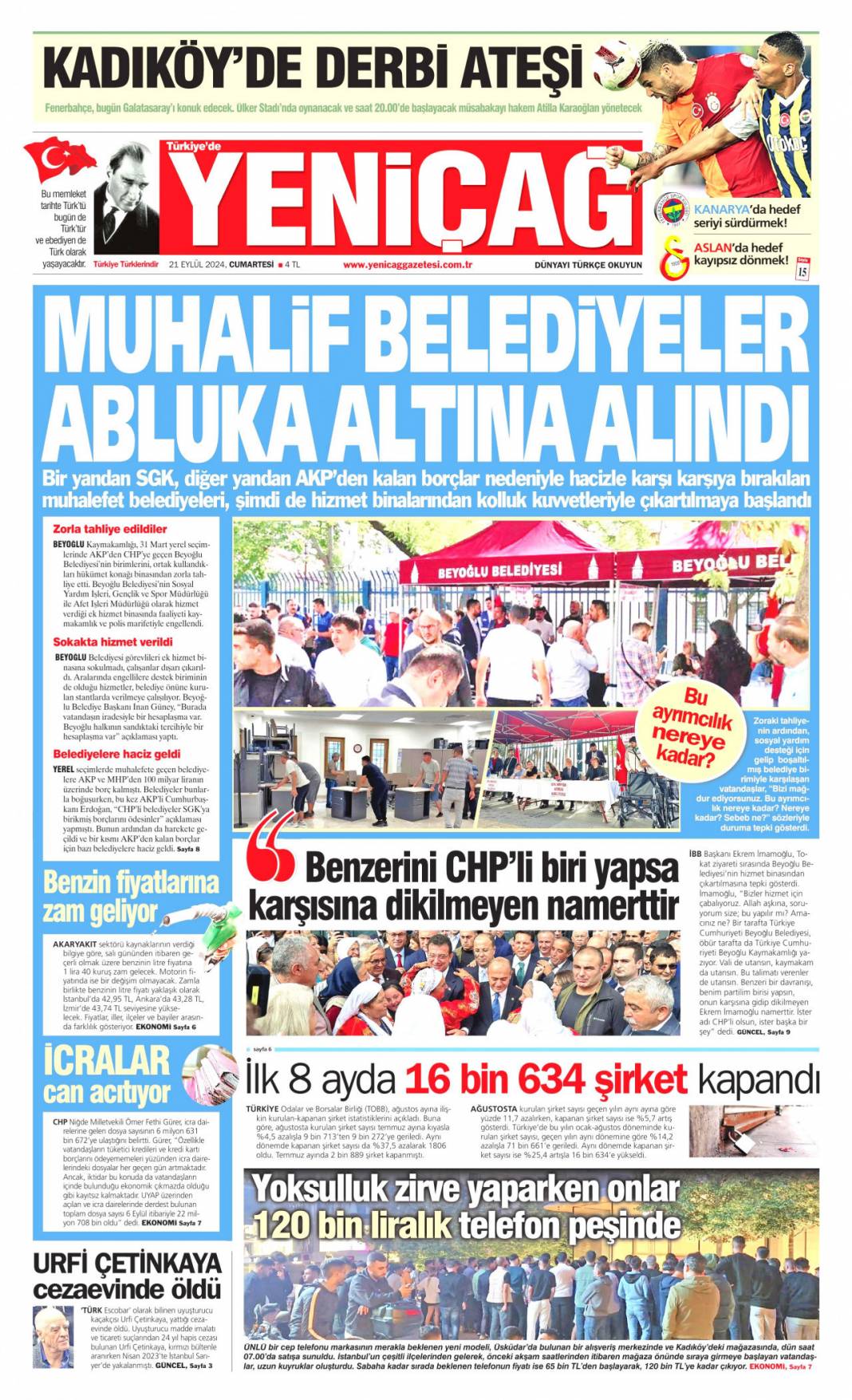 ''Alçakların tepesine bindik'' 21 Eylül 2024 Cumartesi gazete manşetleri... 12