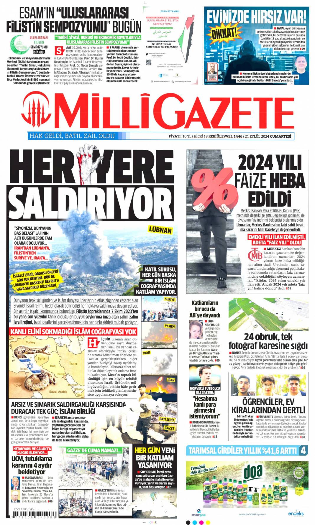 ''Alçakların tepesine bindik'' 21 Eylül 2024 Cumartesi gazete manşetleri... 14