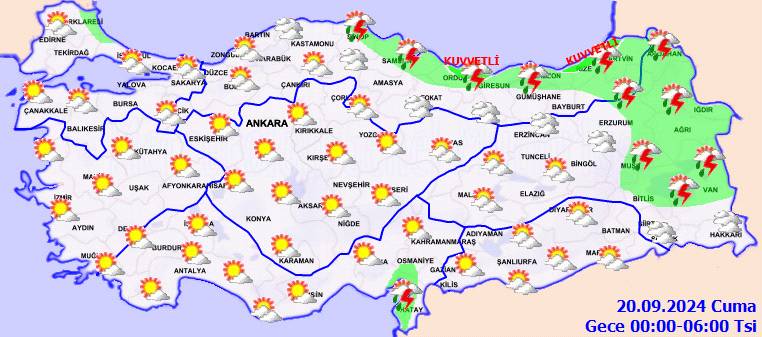 Meteorolojiden Son dakika duyurusu ile kuvvetli yağış uyarısı!  20 Eylül 2024 Cuma hava durumu ve sıcaklıkları 7