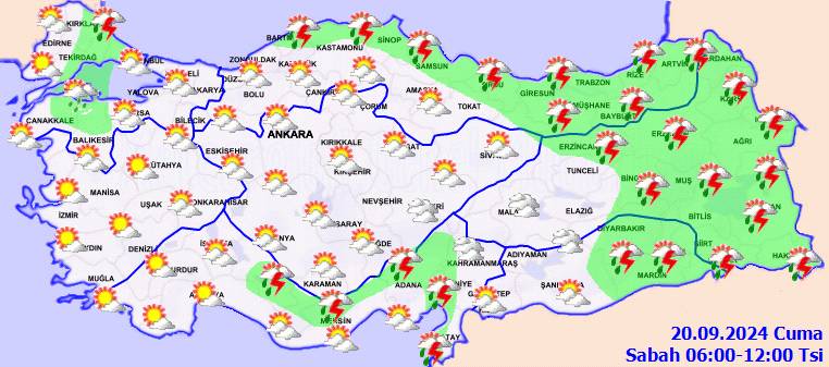 Meteorolojiden Son dakika duyurusu ile kuvvetli yağış uyarısı!  20 Eylül 2024 Cuma hava durumu ve sıcaklıkları 8