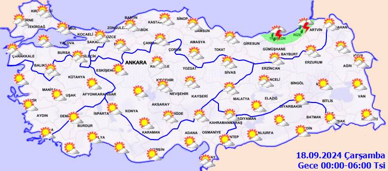 17 Eylül Salı hava durumu nasıl olacak? Meteorolojiden Doğu Karadeniz bölgesine kuvvetli yağış uyarısı 5