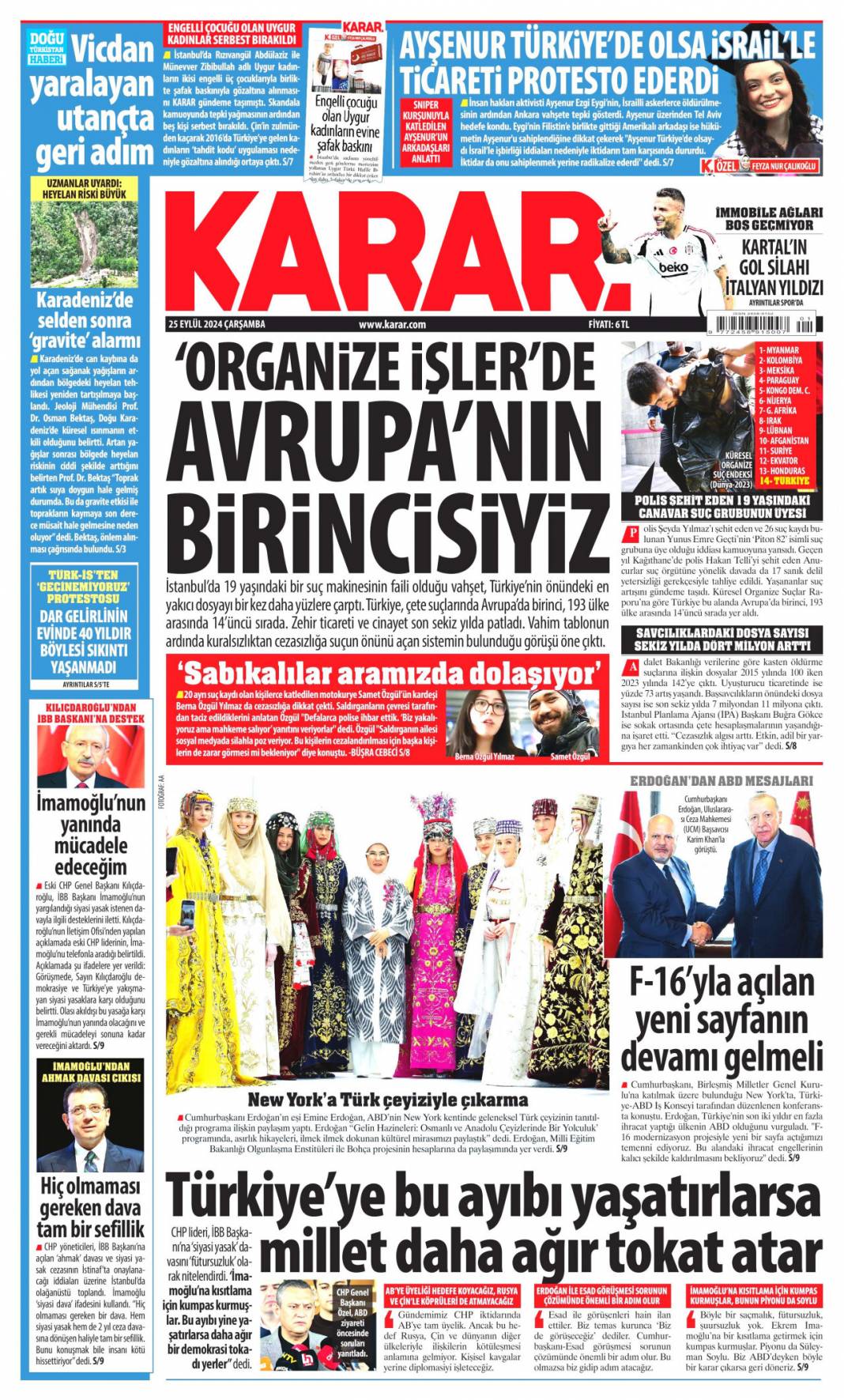 'BM Genel kurulundan dünyaya İsrail haykırış! Daha neyi bekliyorsunuz'? 25 Eylül 2024 Çarşamba gazete manşetleri 8