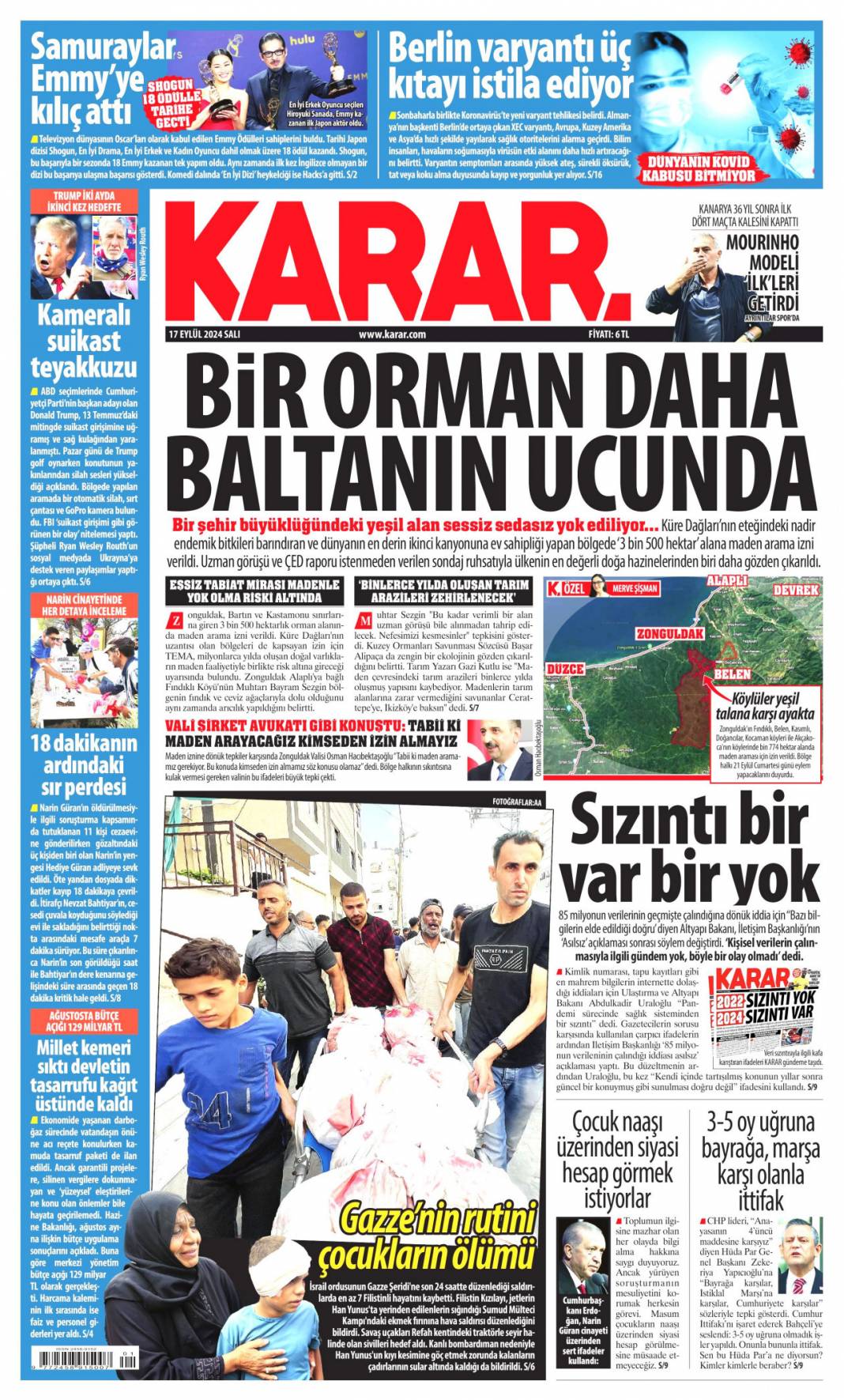 ''Evde plan ahırda cinayet!  Narin'i öldürmeye bir gün önce karar verdiler'': 17 Eylül 2024 Salı gazete manşetleri 7