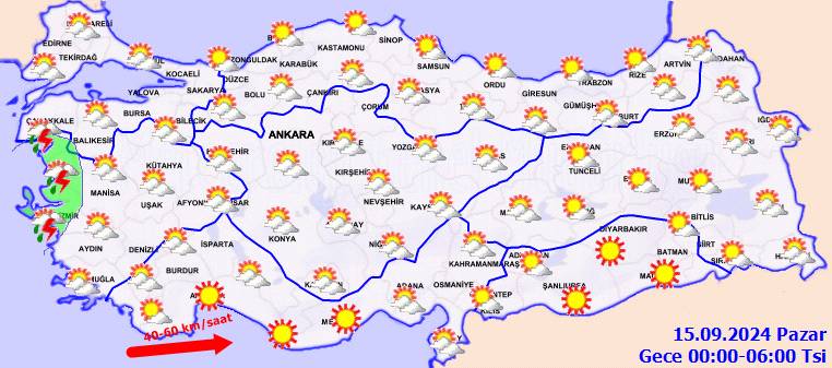 Meteoroloji açıkladı! 15 Eylül Pazar, ülke geneli hava durumu nasıl olacak, yağmur yağacak mı, sıcaklıklar ne kadar olacak 8